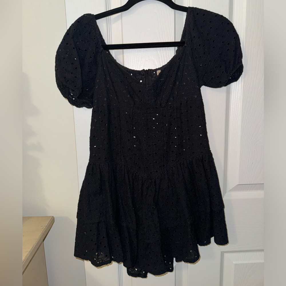 Black Ruffled Romper